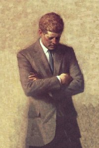 The official White House portrait of JFK, courtesy of American Heritage.