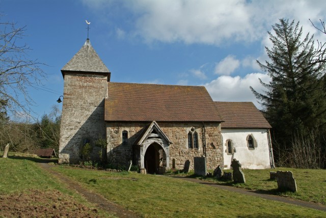 The church of St John the Baptist, Hope Bagot in Shropshire where the Mounds lived in the early 1800's.