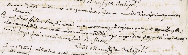The 1832 certificate, in Latin, showing the death of a Giovanni Amerio, son of Giuseppe, aged 45. Could he be MArgherita's first husband?