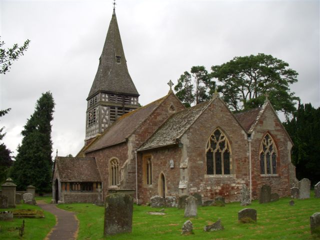 Bromsberrow church, where my most remote Rodway ancestor married in 1704.