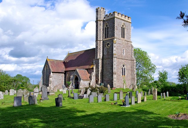 The church of Staunton-on-Arrow, where my closests Tippins ancestors were baptised.